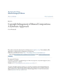 Copyright Infringement of Musical Compositions: a Systematic Appproach E