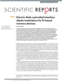 Electric-Field-Controlled Interface Dipole Modulation for Si-Based