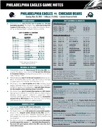 Philadelphia Eagles Game Notes