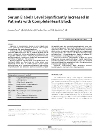 Serum Elabela Level Significantly Increased in Patients with Complete Heart Block