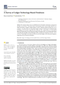 A Survey of Ledger Technology-Based Databases