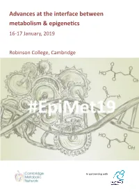 Advances at the Interface Between Metabolism & Epigenetics