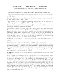 Classification of Finite Abelian Groups