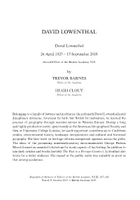 David Lowenthal