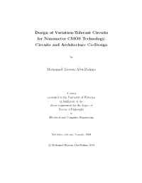 Design of Variation-Tolerant Circuits for Nanometer CMOS Technology: Circuits and Architecture Co-Design
