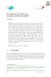 Development of an Online Tense and Aspect Identifier for English