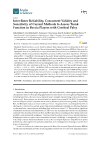 Inter-Rater Reliability, Concurrent Validity and Sensitivity of Current Methods to Assess Trunk Function in Boccia Players with Cerebral Palsy