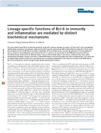 Lineage-Specific Functions of Bcl-6 in Immunity and Inflammation Are Mediated by Distinct Biochemical Mechanisms