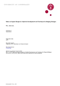 Notes on Ingmar Bergman's Stylistic