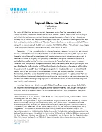 Pugwash Literature Review Paul Rubinson April 2019