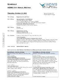 21St Annual Meeting Program