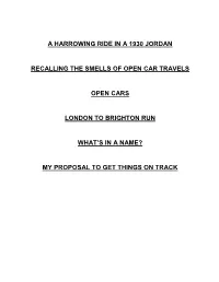 A Harrowing Ride in a 1930 Jordan Recalling The