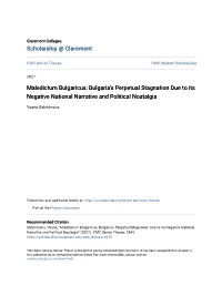 Bulgaria's Perpetual Stagnation Due to Its Negative National Narrative