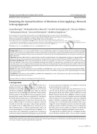 Estimating the Annual Incidence of Abortions in Iran Applying a Network Scale-Up Approach