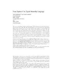 From System F to Typed Assembly Language