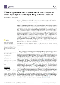 Intermixing the OPN1LW and OPN1MW Genes Disrupts the Exonic Splicing Code Causing an Array of Vision Disorders