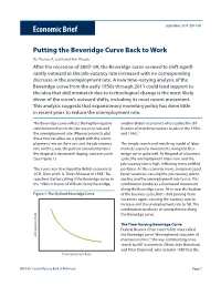 Putting the Beveridge Curve Back to Work by Thomas A