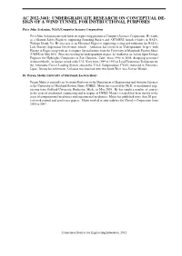 Undergraduate Research on Conceptual Design of a Wind Tunnel for Instructional Purposes
