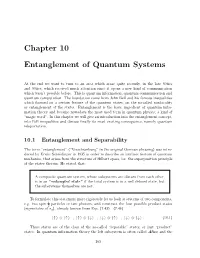 Chapter 10 Entanglement of Quantum Systems