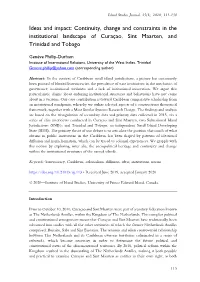 Continuity, Change and Constraints in the Institutional Landscape of Curaçao, Sint Maarten, and Trinidad and Tobago