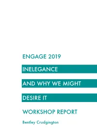 ENGAGE Inelegant Engagement Workshop Report