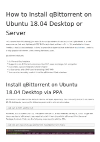 How to Install Qbittorrent on Ubuntu 18.04 Desktop Or Server