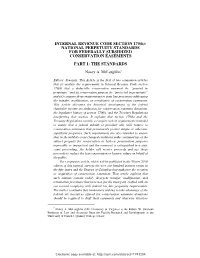 INTERNAL REVENUE CODE SECTION 170(H): NATIONAL PERPETUITY STANDARDS for FEDERALLY SUBSIDIZED CONSERVATION EASEMENTS PART 1: the STANDARDS