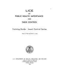 Lice of Public Health Importance and Their Control