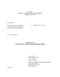 NAB Comments Re: Video Competition