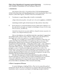 Plato's Basic Metaphysical Argument Against Hedonism and Aristotle's Presentation of It at Eudemian Ethics 6.11