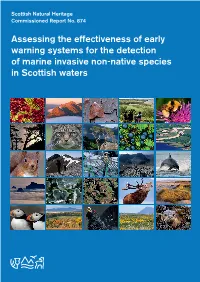 SNH Commissioned Report 874: Assessing the Effectiveness of Early Warning Systems for the Detection of Marine Invasive Non-Nativ