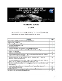 Workshop Report