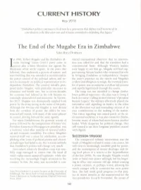 CURRENT HISTORY the End of the Mugabe Era in Zimbabwe
