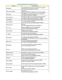 Designated Bank Branches List for Payment