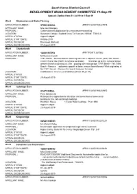 DEVELOPMENT MANAGEMENT COMMITTEE 11-Sep-19 Appeals Update from 31-Jul-19 to 1-Sep-19