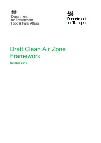Draft Clean Air Zone Framework October 2016
