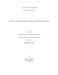 Ethical Literacies in ​Undertale a Thesis Submitted To