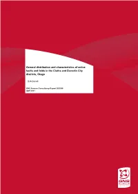 General Distribution and Characteristics of Active Faults and Folds in the Clutha and Dunedin City Districts, Otago