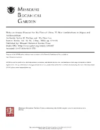 Notes on Grasses (Poaceae) for the Flora of China, VI. New Combinations in Stipeae and Anthoxanthum Author(S): Sylvia M