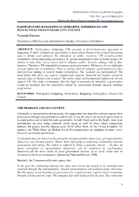 Participatory Budgeting in Zimbabwe
