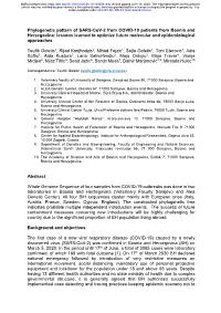 Phylogenetic Pattern of SARS-Cov-2 from COVID-19 Patients from Bosnia and Herzegovina: Lessons Learned to Optimize Future Molecular and Epidemiological Approaches