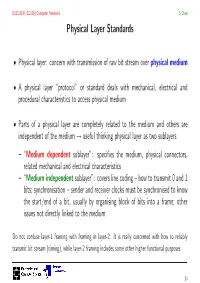 Physical Layer Standards