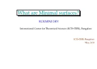 What Are Minimal Surfaces?