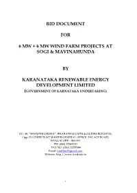Bid Document for 6 Mw + 6 Mw Wind Farm Projects at Sogi