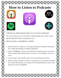 How to Listen to Podcasts