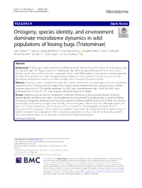 Ontogeny, Species Identity, and Environment Dominate Microbiome Dynamics in Wild Populations of Kissing Bugs (Triatominae) Joel J
