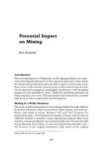 Potential Impact on Mining
