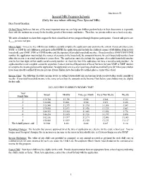 Special Milk Program Schools (Only for Use When Offering Free Special Milk) Dear Parent/Guardian
