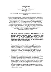 DEPUTATION to London Borough of Camden 2 November 2005 by West End Drugs Partnership Community Representatives on Behalf Of