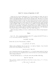 Math 711: Lecture of September 19, 2007